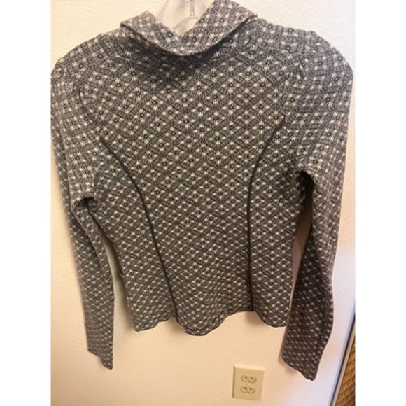 Charlie & Robin Cardigan Size XS Gray Shawl Collared Single Button Fair Isle - Picture 2 of 6